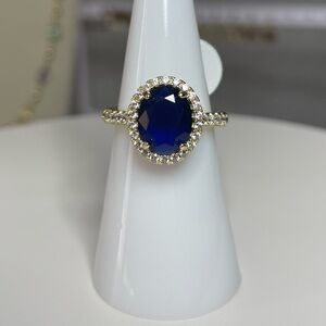 Size 6 Dark Blue Oval Ring